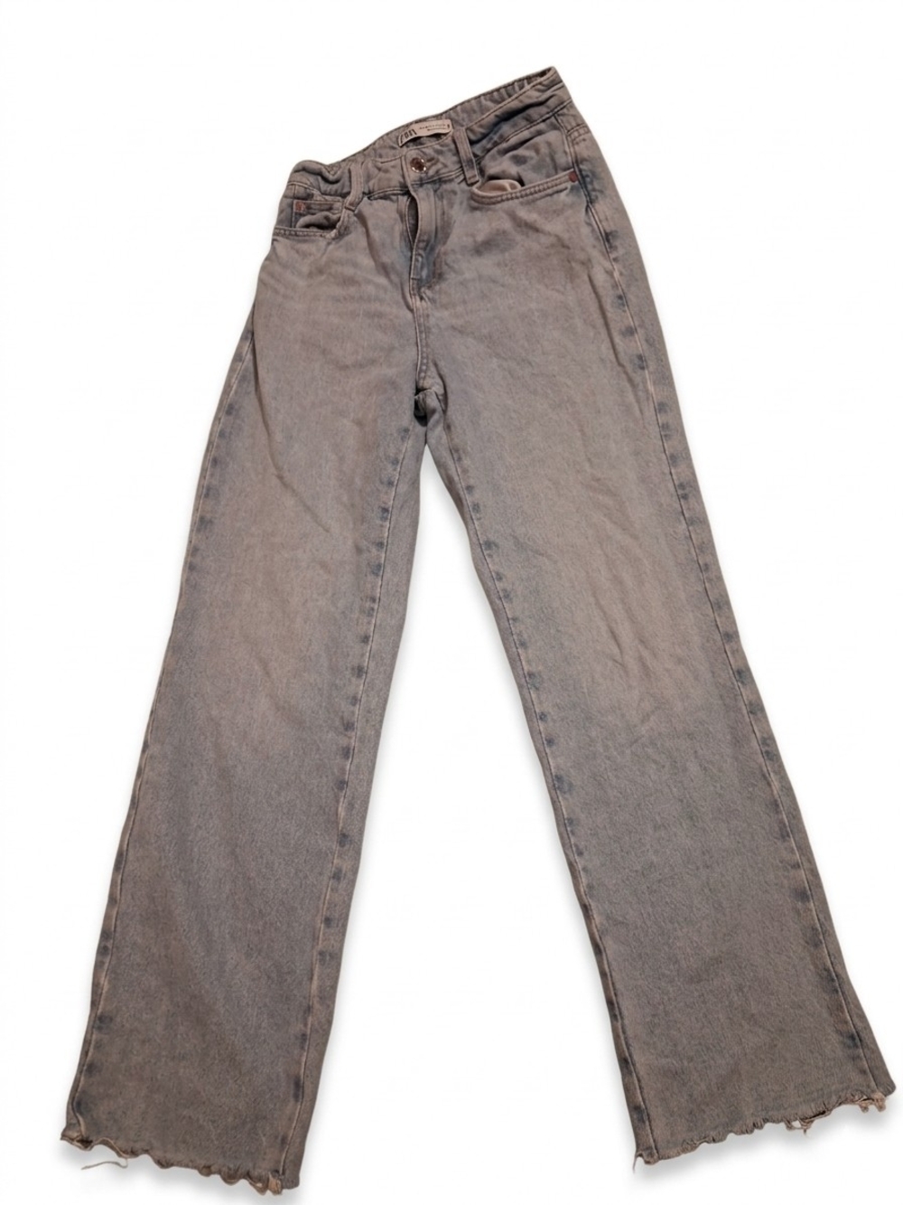 Zara Light Blue Wide-Leg High-Rise Jeans